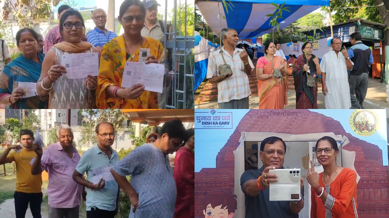 भागलपुर में सुबह-सुबह लगी वोटर्स की लंबी कतार, गर्मी में भी दिखा जोश हाई