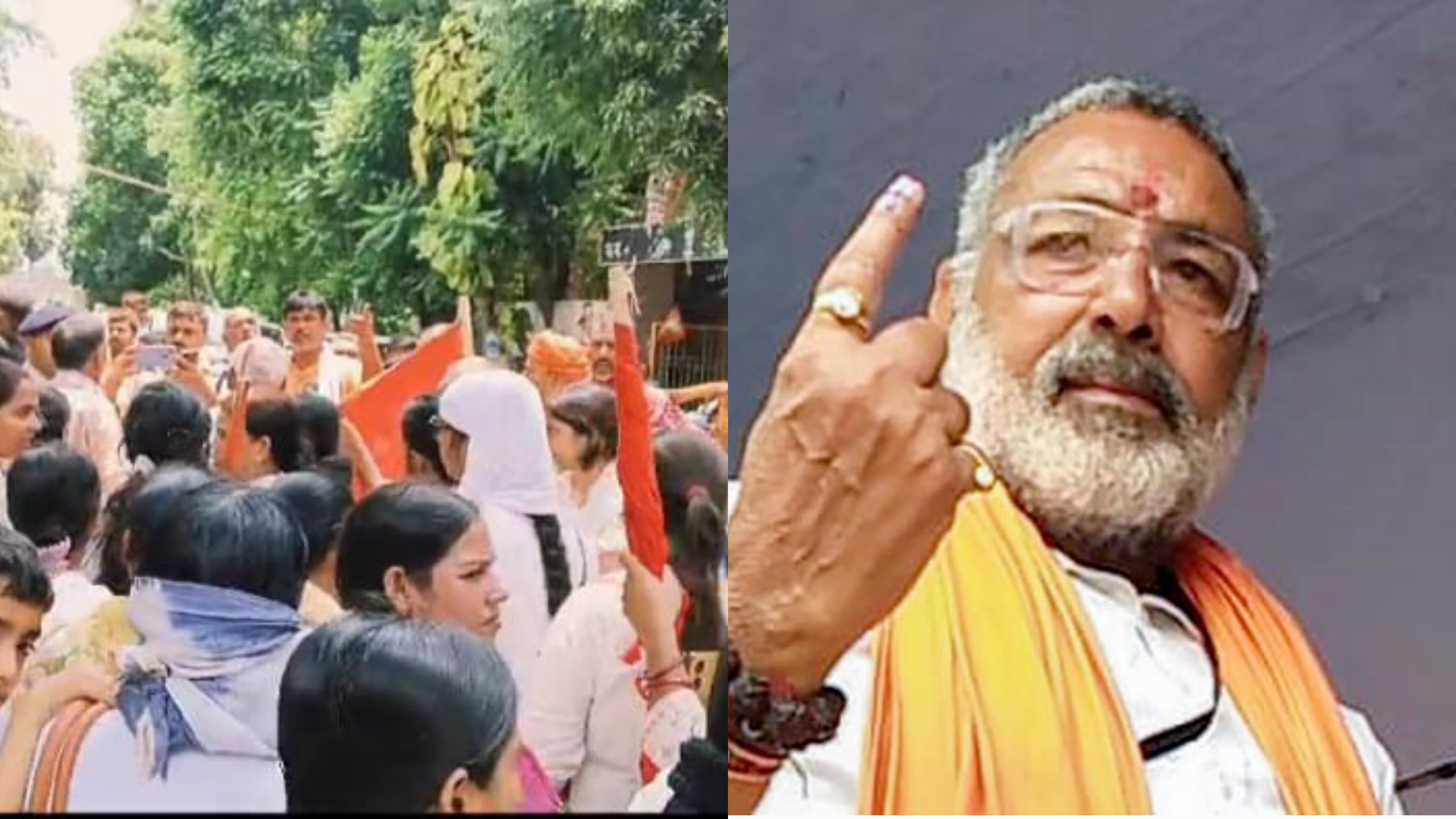 ANM का घेराव देखकर केंद्रीय मंत्री गिरिराज सिंह गाड़ी छोड़ बाइक से निकल लिए..