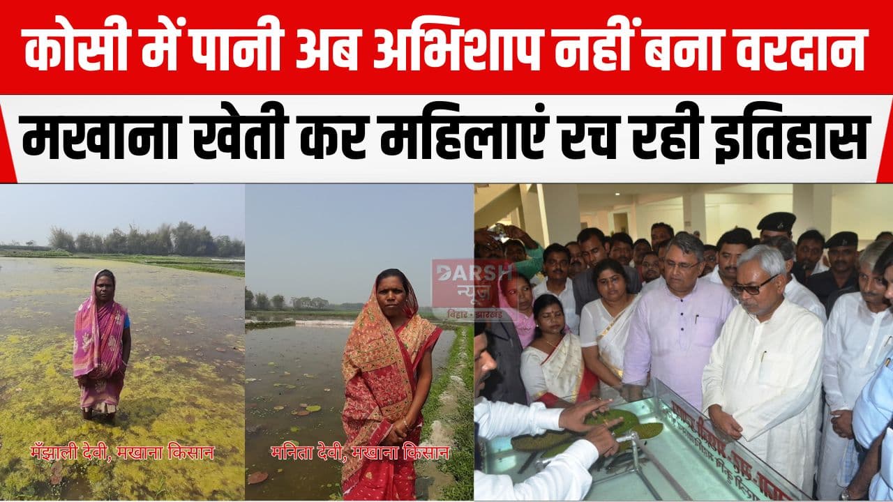 मखाना खेती कर महिलाएं बन रही सशक्तिकरण की मिशाल, बाढ़, जलजमाव के बावजूद कर रही...