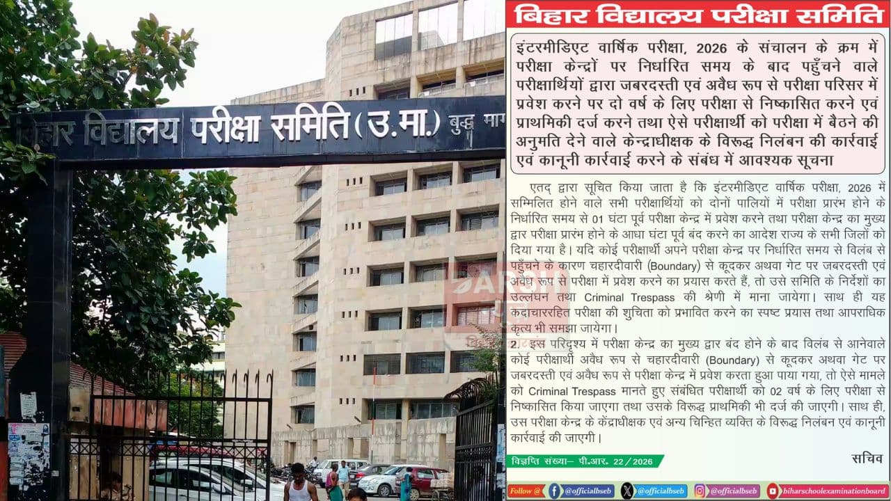 इंटर के परीक्षार्थी ने अगर किया यह काम तो माने जायेंगे अपराधी, FIR के साथ ही..., जरुर पढ़ें यह खबर...