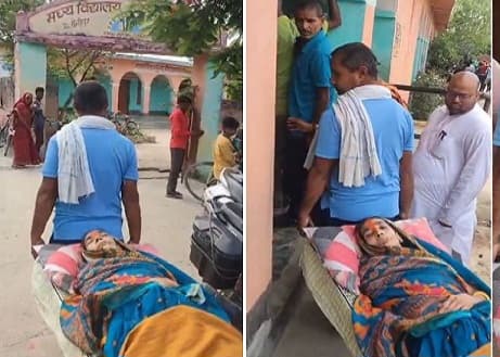 जज्बे को सलाम :जब कैंसर पीड़ित महिला स्ट्रेचर के सहारे वोट देने पहुंची..