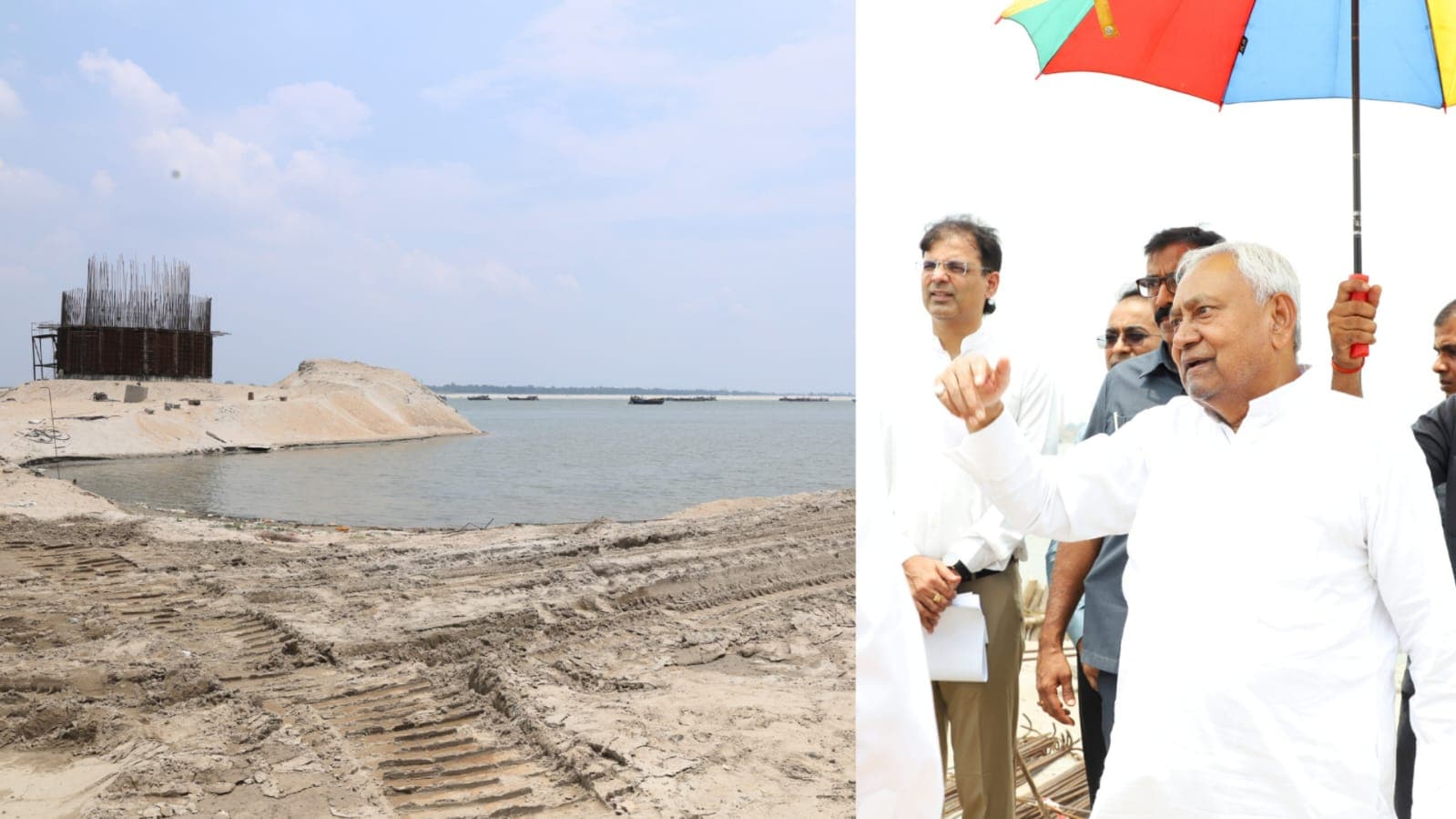 CM नीतीश ने शेरपुर-दिघवारा गंगा ब्रिज के निर्माण का निरीक्षण किया..