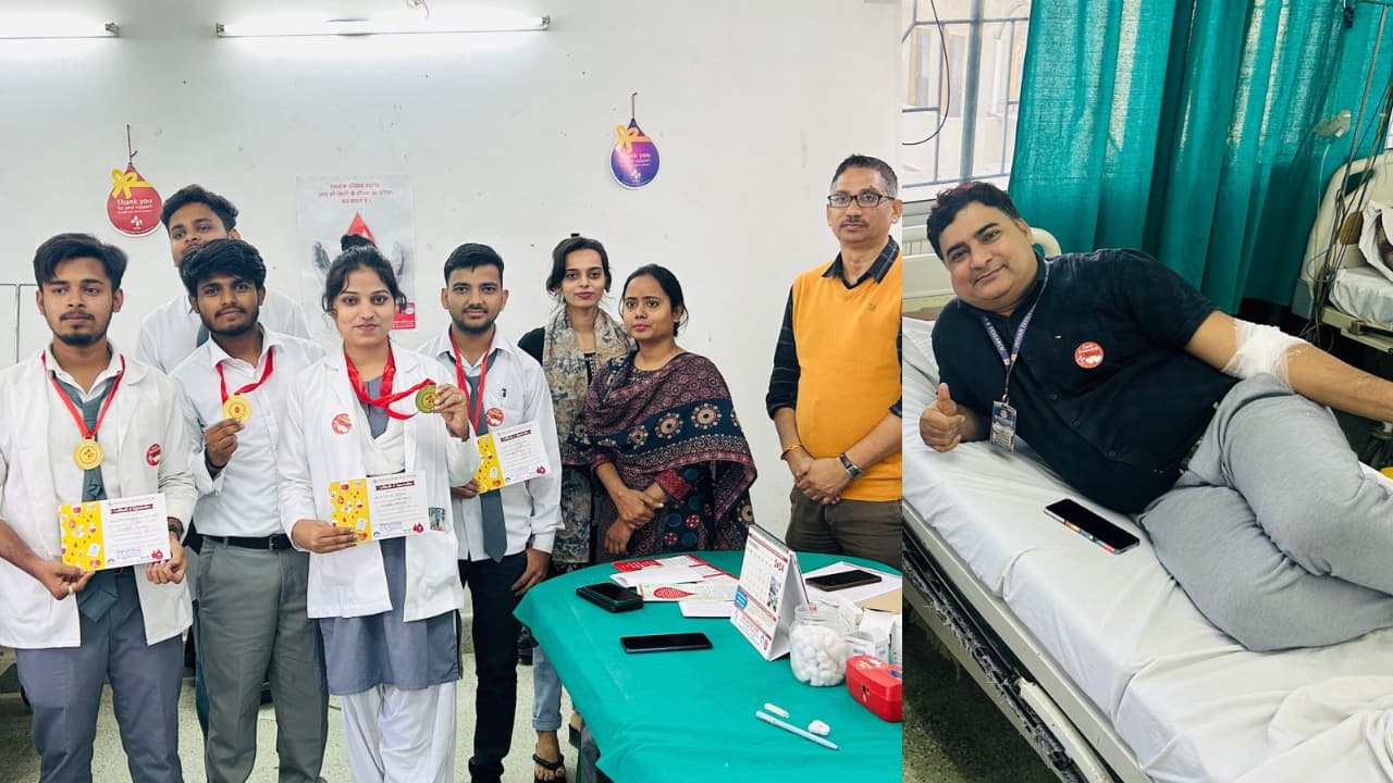 हेल्थ इंस्टिच्युट में लगाया गया रक्तदान शिविर, 18 शिक्षकों और छात्र-छात्राओं ने किए रक्तदान