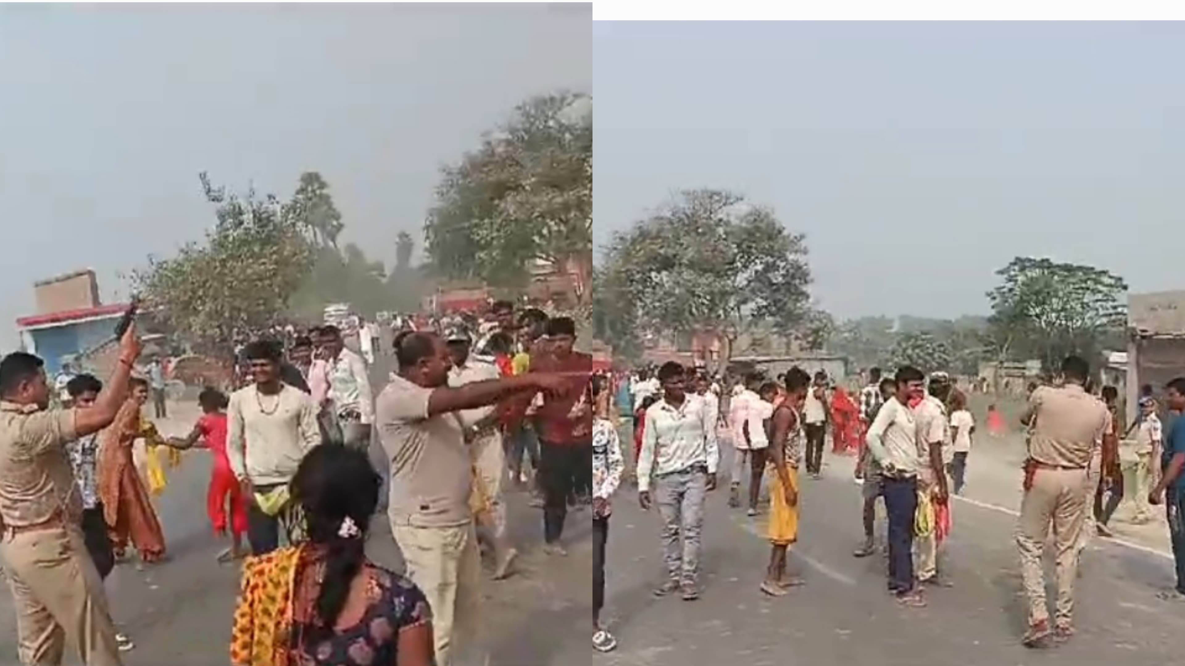 दरोगा ने पहले हवाई फायरिंग की, फिर भीड़ पर पिस्टल तान दी,जानें फिर क्या हुआ..