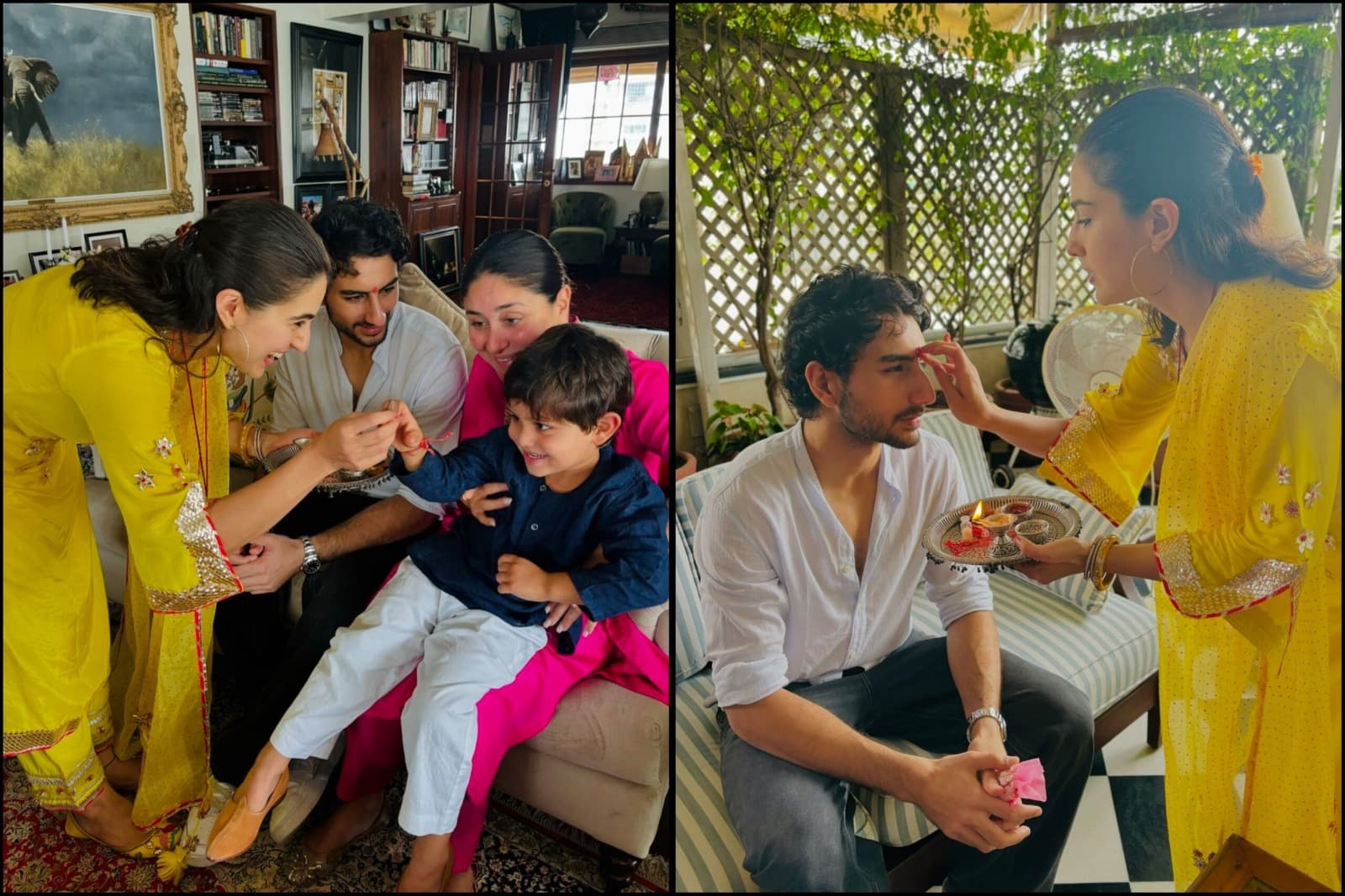 सारा अली खान ने कुछ यूं मनाया अपने भाई के साथ दिवाली का जश्न