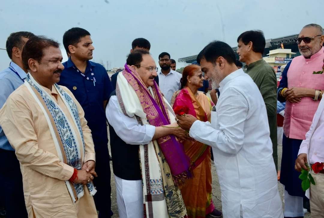 BJP अध्यक्ष जेपी नड्डा का पटना में भव्य स्वागत, कई कार्यक्रम में हो रहे हैं शामिल