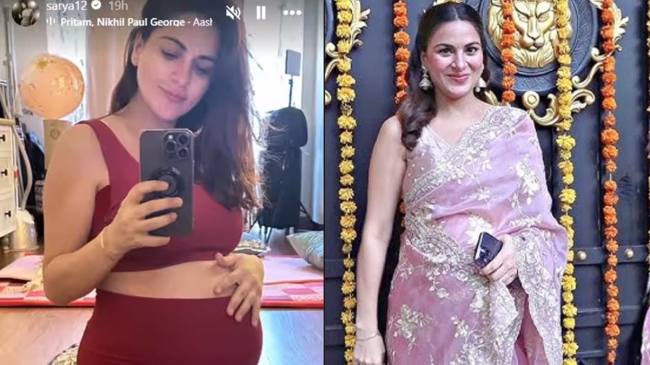 श्रद्धा आर्या ने शेयर की बेबी बंप की तस्वीर, मैरून कलर के एथलीजर में आई नजर